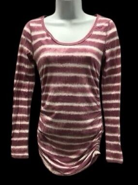 Women's Size XS Ann Taylor Loft Lounge Purple & White Striped Shirt